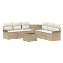 vidaXL Kanapé Szett 8 db Beige és Krémszínű Poli rattan és acél