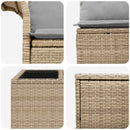 vidaXL Kanapé Szett 8 db Beige és Világosszürke Poli rattan és acél