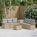 vidaXL Kanapé Szett 8 db Beige és Világosszürke Poli rattan és acél