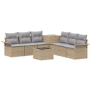 vidaXL Kanapé Szett 8 db Beige és Világosszürke Poli rattan és acél