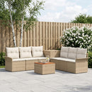 vidaXL Kanapé Szett 8 db Beige és Krémszínű Poli rattan és acél