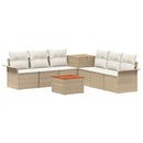 vidaXL Kanapé Szett 8 db Beige és Krémszínű Poli rattan és acél