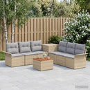 vidaXL Kanapé Szett 8 db Beige és Világosszürke Poli rattan és acél