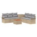 vidaXL Kanapé Szett 8 db Beige és Világosszürke Poli rattan és acél