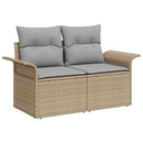 vidaXL Kanapé Szett 8 db Beige és Világosszürke Poli rattan és acél