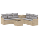 vidaXL Kanapé Szett 8 db Beige és Világosszürke Poli rattan és acél