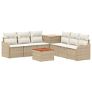 vidaXL Kanapé Szett 8 db Beige és Krémszínű Poli rattan és acél
