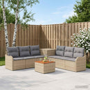 vidaXL Kanapé Szett 8 db Beige és Világosszürke Poli rattan és acél