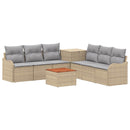 vidaXL Kanapé Szett 8 db Beige és Világosszürke Poli rattan és acél