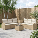 vidaXL Kanapé Szett 8 db Beige és Krémszínű Poli rattan és acél