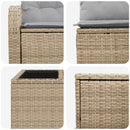 vidaXL Kanapé Szett 8 db Beige és Világosszürke Poli rattan és acél