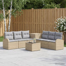 vidaXL Kanapé Szett 8 db Beige és Világosszürke Poli rattan és acél