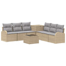 vidaXL Kanapé Szett 8 db Beige és Világosszürke Poli rattan és acél