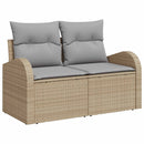 vidaXL Kanapé Szett 8 db Beige és Világosszürke Poli rattan és acél
