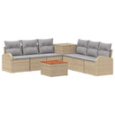 vidaXL Kanapé Szett 8 db Beige és Világosszürke Poli rattan és acél