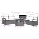 vidaXL Kanapé Szett 8 db Barna és Krémfehér Poli rattan és acél
