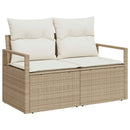 vidaXL Kanapé Szett 8 db Beige és Krémszínű Poli rattan és acél
