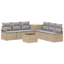vidaXL Kanapé Szett 8 db Beige és Világosszürke Poli rattan és acél