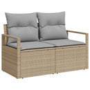 vidaXL Kanapé Szett 8 db Beige és Világosszürke Poli rattan és acél