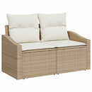 vidaXL Kanapé Szett 8 db Beige és Krémszínű Poli rattan és acél