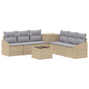 vidaXL Kanapé Szett 8 db Beige és Világosszürke Poli rattan és acél