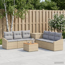 vidaXL Kanapé Szett 8 db Beige és Világosszürke Poli rattan és acél