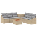 vidaXL Kanapé Szett 8 db Beige és Világosszürke Poli rattan és acél