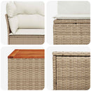 vidaXL Kanapé Szett 8 db Beige és Krémszínű Poli rattan és acél