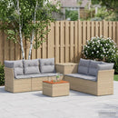 vidaXL Kanapé Szett 8 db Beige és Világosszürke Poli rattan és acél