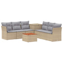 vidaXL Kanapé Szett 8 db Beige és Világosszürke Poli rattan és acél