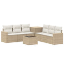 vidaXL Kanapé Szett 8 db Beige és Krémszínű Poli rattan és acél