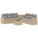 vidaXL Kanapé Szett 8 db Beige és Világosszürke Poli rattan és acél