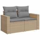 vidaXL Kanapé Szett 8 db Beige és Világosszürke Poli rattan és acél
