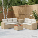 vidaXL Kanapé Szett 8 db Beige és Krémszínű Poli rattan és acél