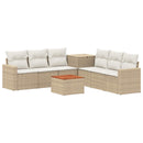 vidaXL Kanapé Szett 8 db Beige és Krémszínű Poli rattan és acél