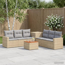 vidaXL Kanapé Szett 8 db Beige és Világosszürke Poli rattan és acél