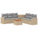vidaXL Kanapé Szett 8 db Beige és Világosszürke Poli rattan és acél