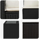 vidaXL Kanapé Szett 8 db Fekete és krémfehér Poli rattan és acél