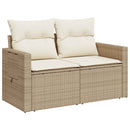 vidaXL Kanapé Szett 8 db Beige és Krémszínű Poli rattan és acél