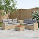 vidaXL Kanapé Szett 8 db Beige és Világosszürke Poli rattan és acél