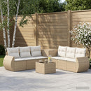 vidaXL Kanapé Szett 8 db Beige és Krémszínű Poli rattan és acél