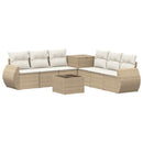 vidaXL Kanapé Szett 8 db Beige és Krémszínű Poli rattan és acél
