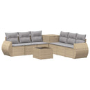 vidaXL Kanapé Szett 8 db Beige és Világosszürke Poli rattan és acél