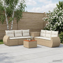 vidaXL Kanapé Szett 8 db Beige és Krémszínű Poli rattan és acél