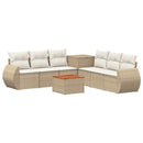 vidaXL Kanapé Szett 8 db Beige és Krémszínű Poli rattan és acél