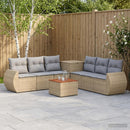 vidaXL Kanapé Szett 8 db Beige és Világosszürke Poli rattan és acél
