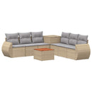 vidaXL Kanapé Szett 8 db Beige és Világosszürke Poli rattan és acél