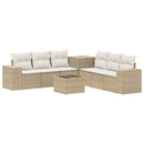 vidaXL Kanapé Szett 8 db Beige és Krémszínű Poli rattan és acél