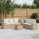 vidaXL Kanapé Szett 8 db Beige és Krémszínű Poli rattan és acél