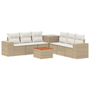 vidaXL Kanapé Szett 8 db Beige és Krémszínű Poli rattan és acél